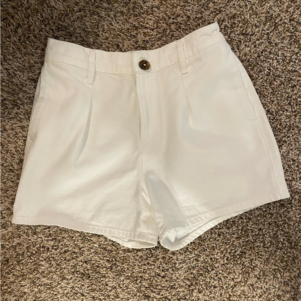 Express High Rise White Jean Short, Size Small